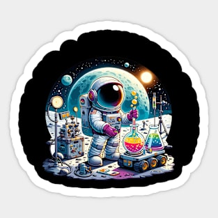 Mixing up a Universe Potion - Funny Cute Astronaut Sticker